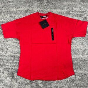 Palm Angels Red Neck Logo Tee Mens Size Large